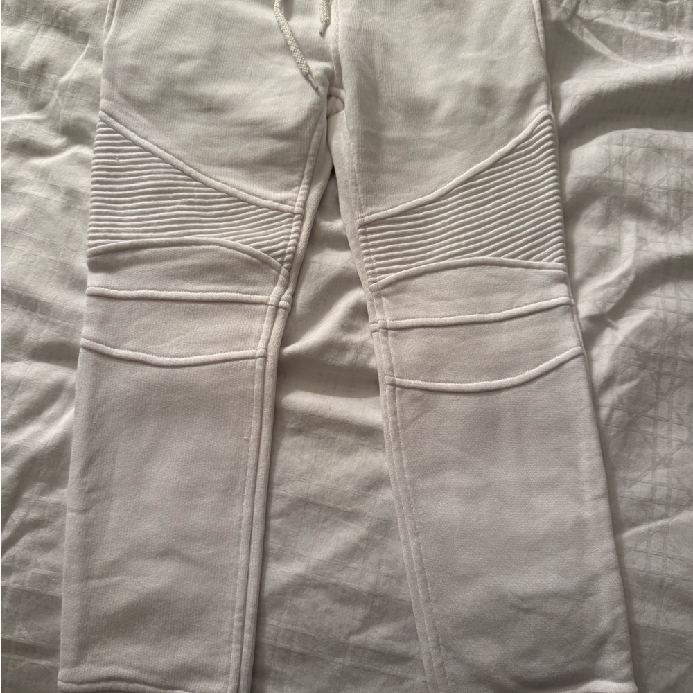 Balmain White Ribbed Jeggings